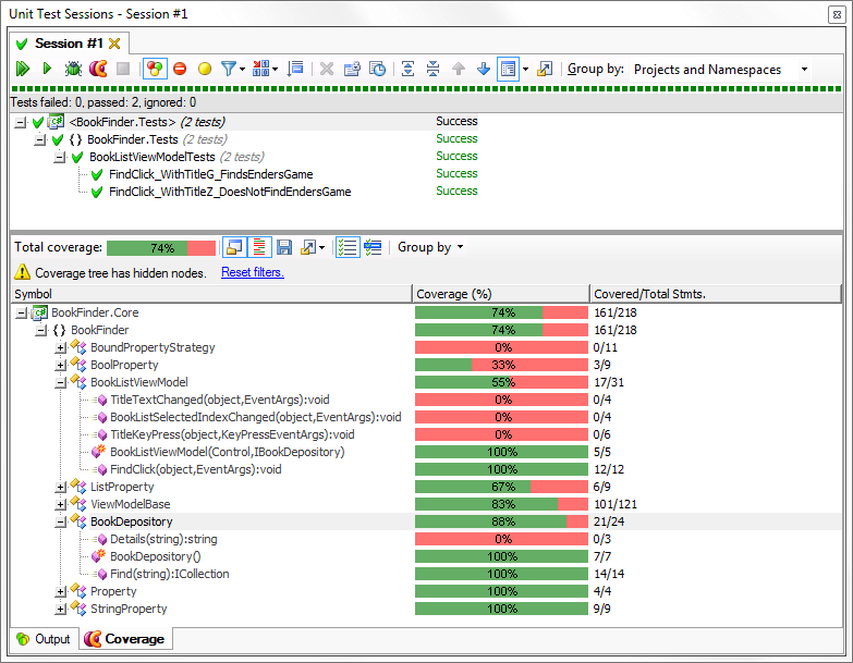 dotCover BookFinder tests dotCover BookFinder tests