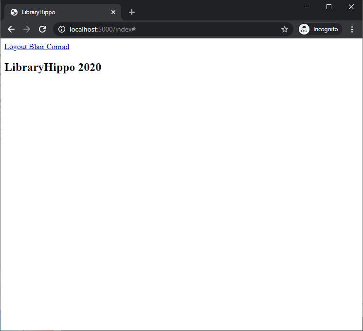 screenshot of LibraryHippo when the user is logged in