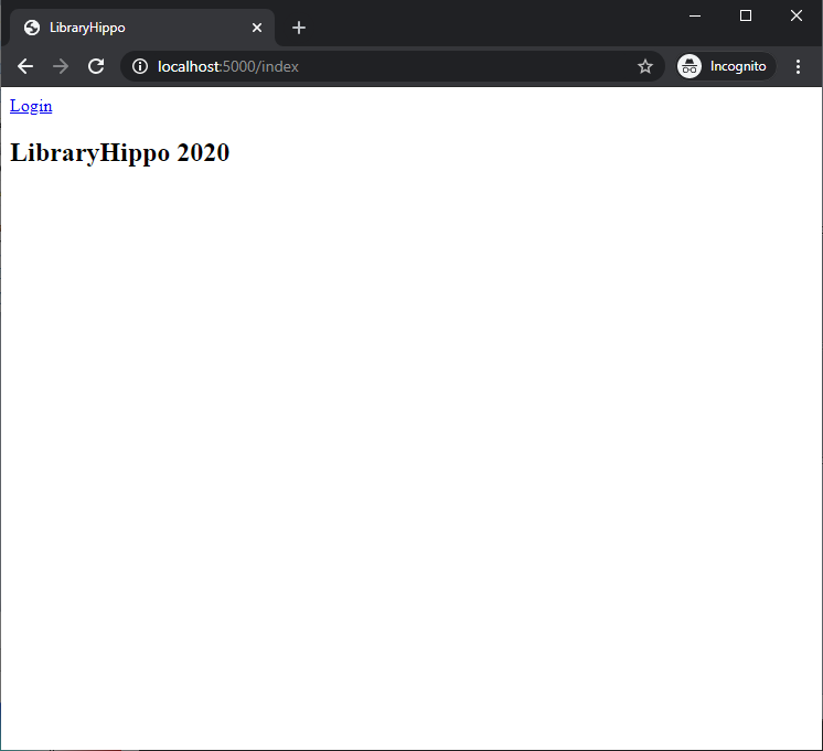 screenshot of LibraryHippo when the user is not logged in